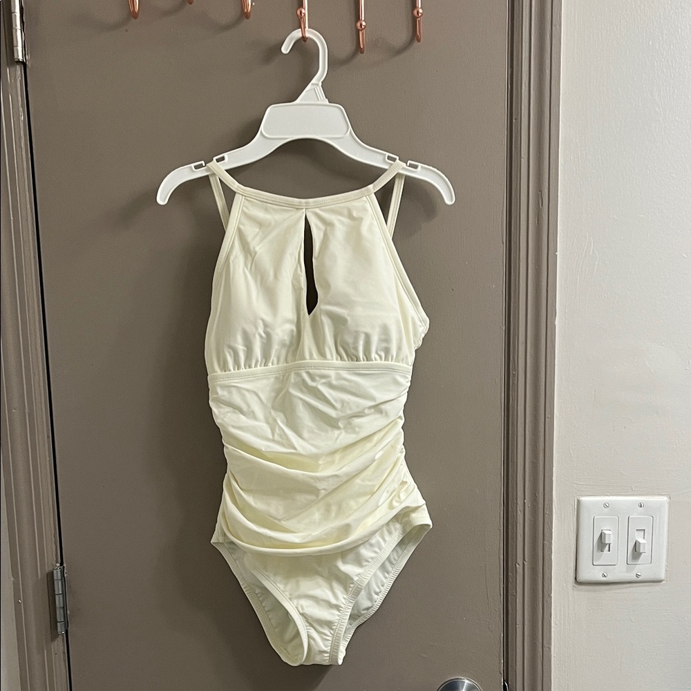 Ellen Tracy Cream One-Piece Swimsuit